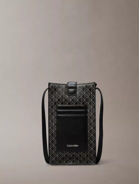 Bolso cruzado para teléfono con el logotipo del emblema por toda la superficie Bolso cruzado para teléfono con el logotipo del emblema por toda la superficie