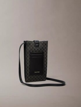 Bolso cruzado para teléfono con el logotipo del emblema por toda la superficie Bolso cruzado para teléfono con el logotipo del emblema por toda la superficie
