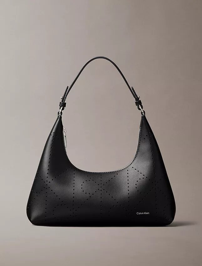 Bolso de hombro con logotipo perforado Bolso de hombro con logotipo perforado
