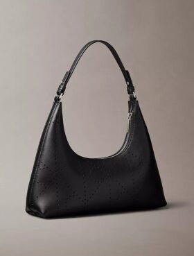 Bolso de hombro con logotipo perforado Bolso de hombro con logotipo perforado