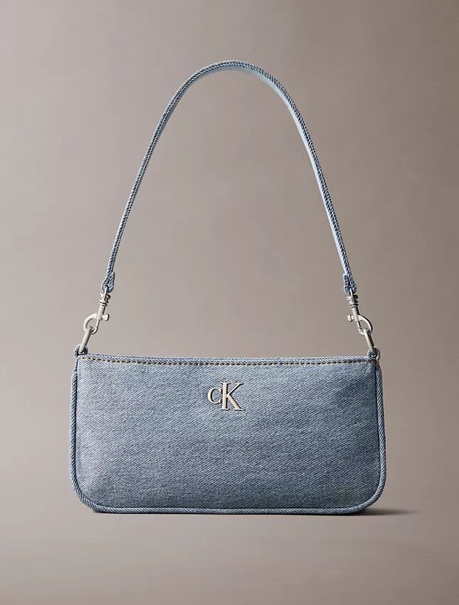 Bolso de hombro convertible de Denim con logotipo Bolso de hombro convertible de Denim con logotipo