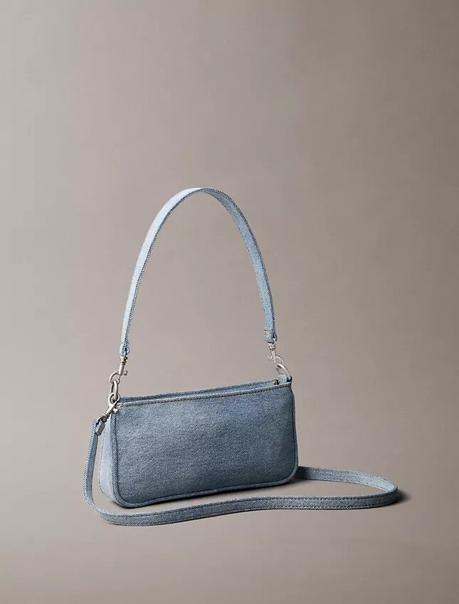 Bolso de hombro convertible de Denim con logotipo Bolso de hombro convertible de Denim con logotipo