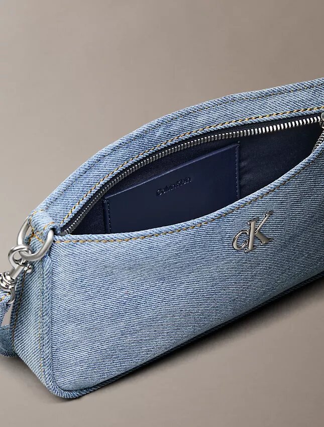 Bolso de hombro convertible de Denim con logotipo Bolso de hombro convertible de Denim con logotipo