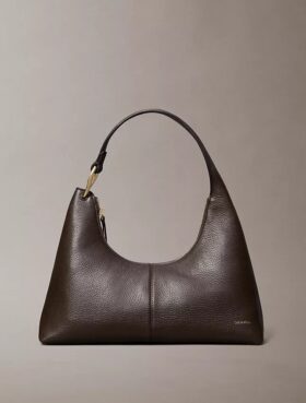 Bolso de hombro de cuero holgado