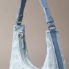Bolso de hombro de Denim con logotipo en todo el diseño
