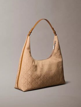 Bolso de hombro de jacquard con emblema