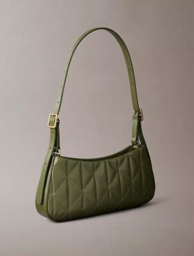Bolso de hombro pequeño con logotipo acolchado