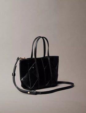 Bolso mini tote cruzado tejido