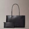 Bolso tote con logotipo perforado Bolso tote con logotipo perforado