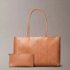 Bolso tote con logotipo perforado Bolso tote con logotipo perforado