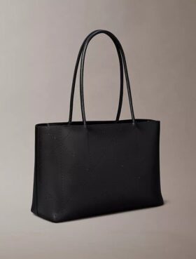 Bolso tote con logotipo perforado Bolso tote con logotipo perforado