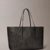 Bolso tote grande con logotipo en todo el diseño y bolsillo Bolso tote grande con logotipo en todo el diseño y bolsillo
