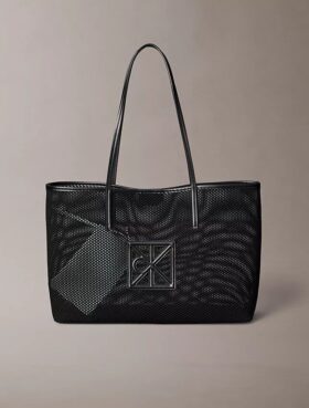 Bolso tote pequeño de malla con logotipo Bolso tote pequeño de malla con logotipo