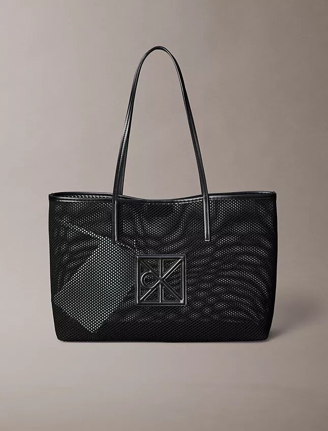 Bolso tote pequeño de malla con logotipo Bolso tote pequeño de malla con logotipo