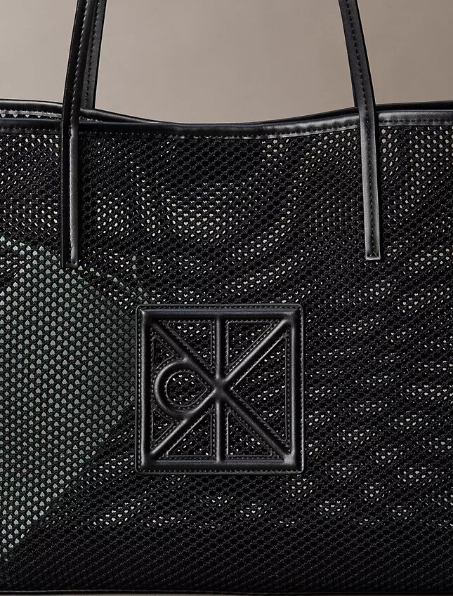 Bolso tote pequeño de malla con logotipo Bolso tote pequeño de malla con logotipo