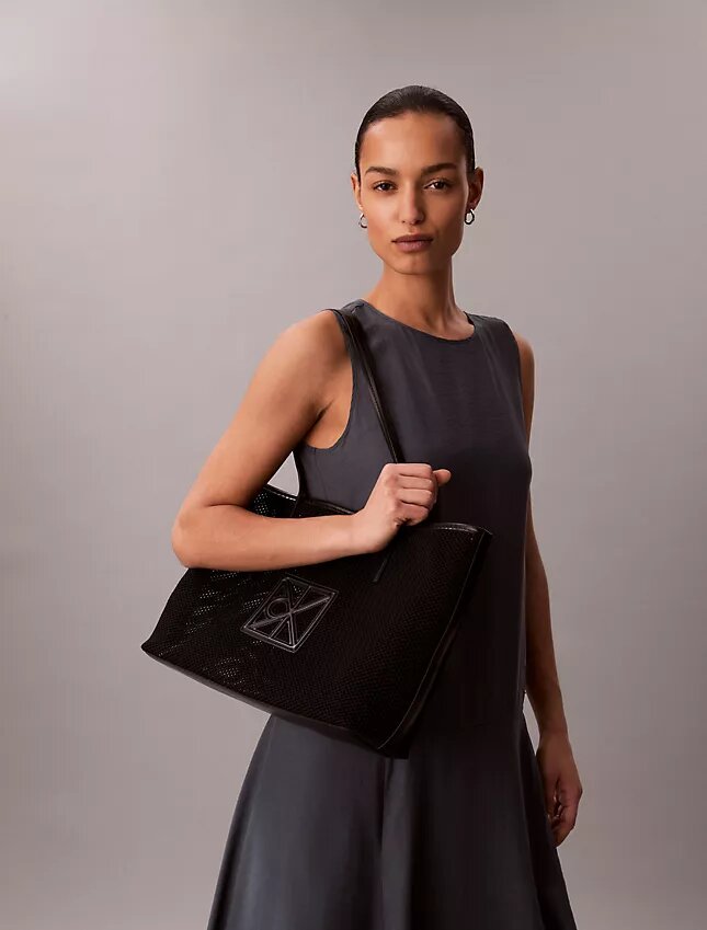 Bolso tote pequeño de malla con logotipo Bolso tote pequeño de malla con logotipo