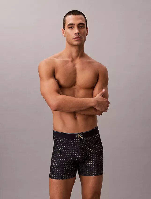 Boxer Brief elástico de microfibra con Monogram gráfico Boxer Brief elástico de microfibra con Monogram gráfico
