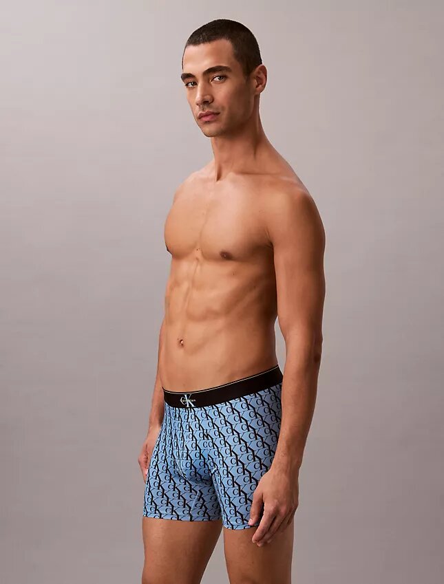 Boxer Brief elástico de microfibra con Monogram gráfico Boxer Brief elástico de microfibra con Monogram gráfico