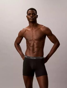 Boxer Icon Cotton Stretch metalizado, paquete de 3 Boxer Briefs