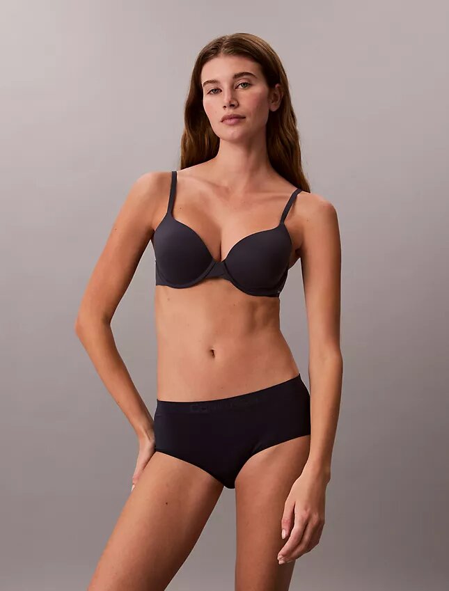 Boyshort elástico con tejido adherido Boyshort elástico con tejido adherido