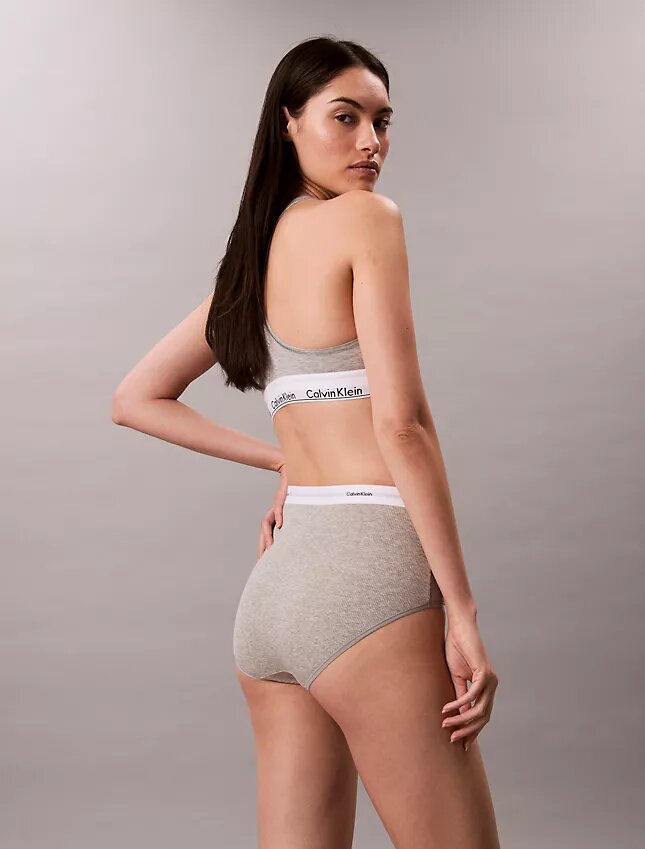 Braguita de talle alto de Cotton Stretch acanalado Braguita de talle alto de Cotton Stretch acanalado