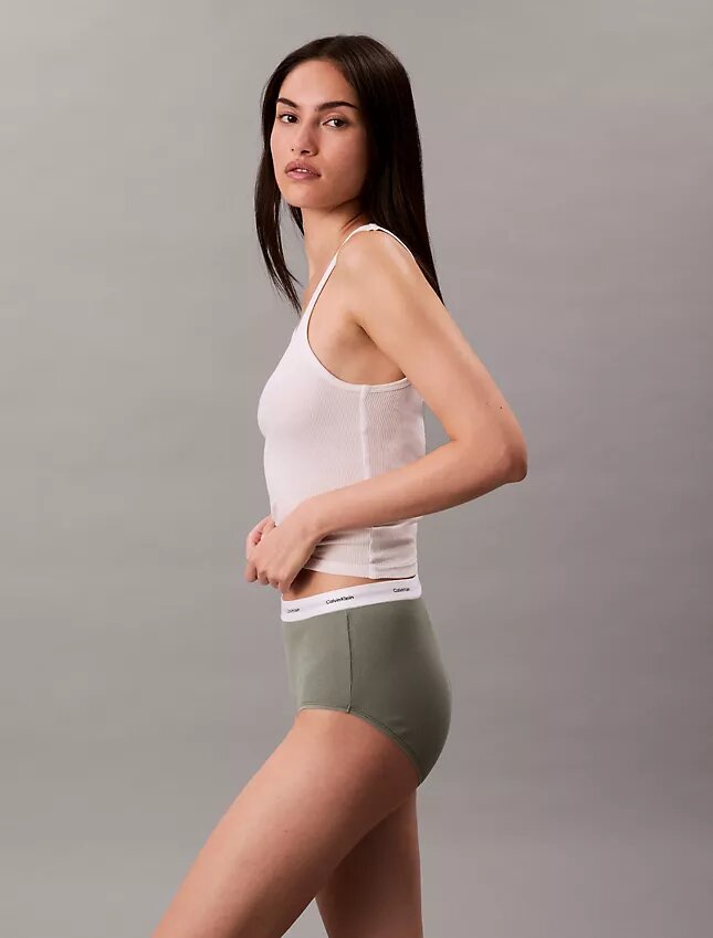 Braguita de talle alto de Cotton Stretch acanalado Braguita de talle alto de Cotton Stretch acanalado