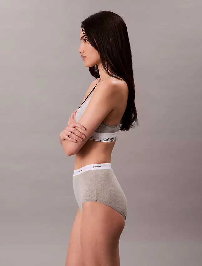 Braguita de talle alto de Cotton Stretch acanalado Braguita de talle alto de Cotton Stretch acanalado