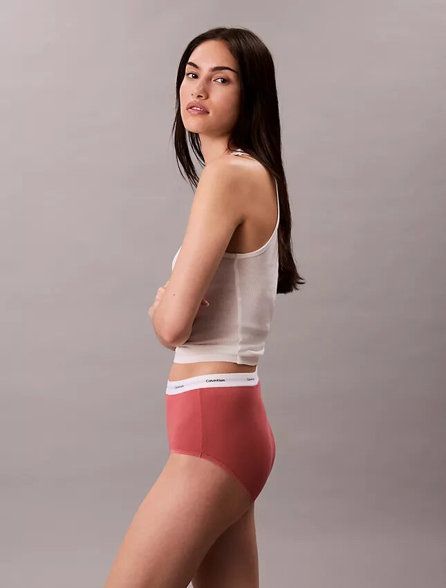 Braguita de talle alto de Cotton Stretch acanalado Braguita de talle alto de Cotton Stretch acanalado