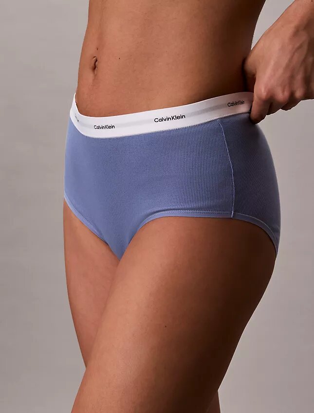 Braguita de talle alto de Cotton Stretch acanalado Braguita de talle alto de Cotton Stretch acanalado