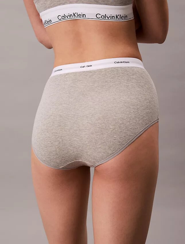 Braguita de talle alto de Cotton Stretch acanalado Braguita de talle alto de Cotton Stretch acanalado