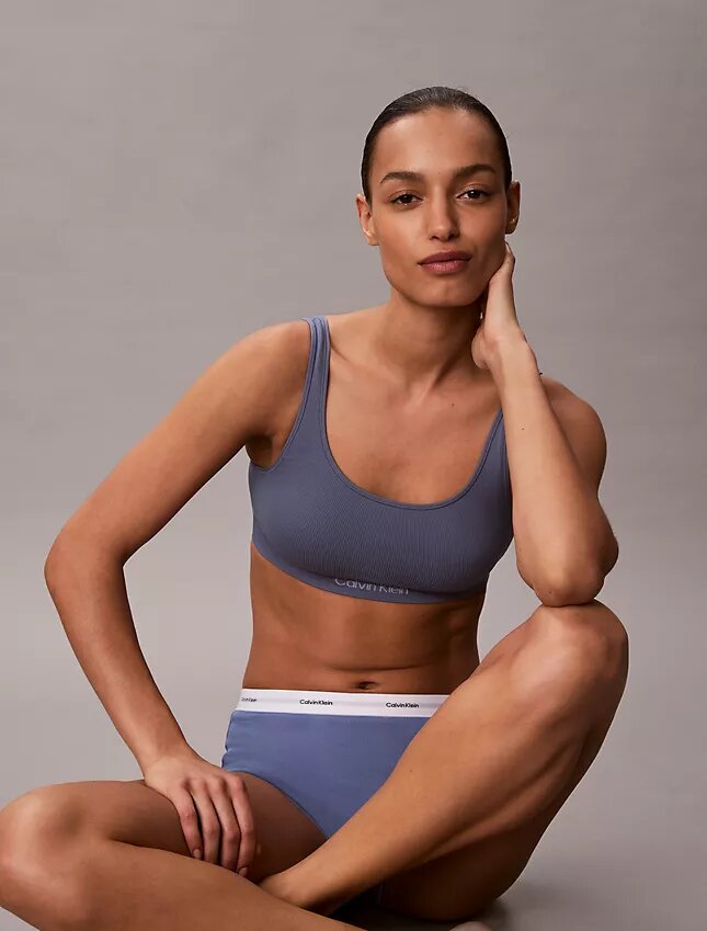 Braguita de talle alto de Cotton Stretch acanalado Braguita de talle alto de Cotton Stretch acanalado