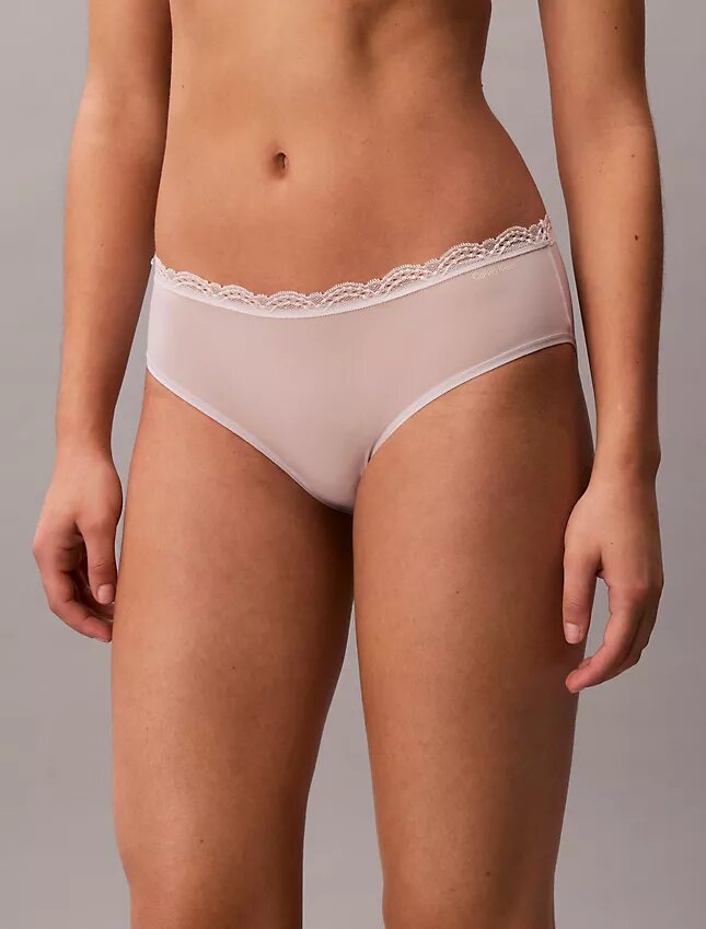 Braguitas de talle bajo de microfibra elástica con encaje, paquete de 3 Hipster Braguitas de talle bajo de microfibra elástica con encaje, paquete de 3 Hipster