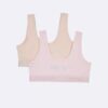 Bralette con banda de logotipo para niñas, paquete de 2 Bralette con banda de logotipo para niñas, paquete de 2