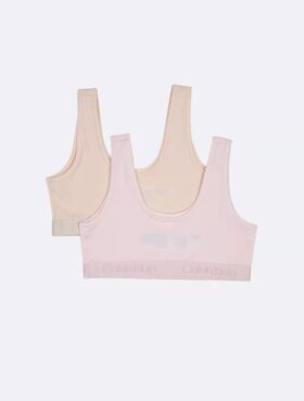 Bralette con banda de logotipo para niñas, paquete de 2 Bralette con banda de logotipo para niñas, paquete de 2