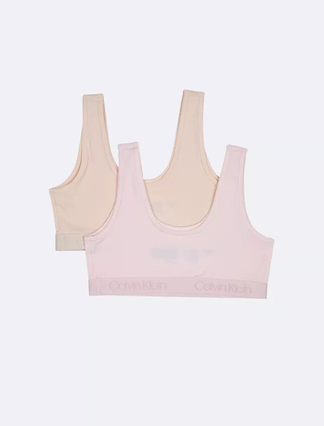 Bralette con banda de logotipo para niñas, paquete de 2 Bralette con banda de logotipo para niñas, paquete de 2