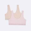Bralette con banda de logotipo para niñas, paquete de 2 Bralette con banda de logotipo para niñas, paquete de 2