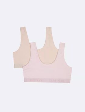 Bralette con banda de logotipo para niñas, paquete de 2 Bralette con banda de logotipo para niñas, paquete de 2