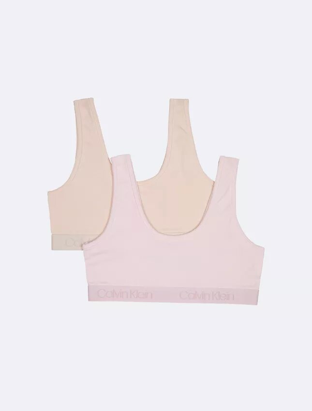 Bralette con banda de logotipo para niñas, paquete de 2 Bralette con banda de logotipo para niñas, paquete de 2