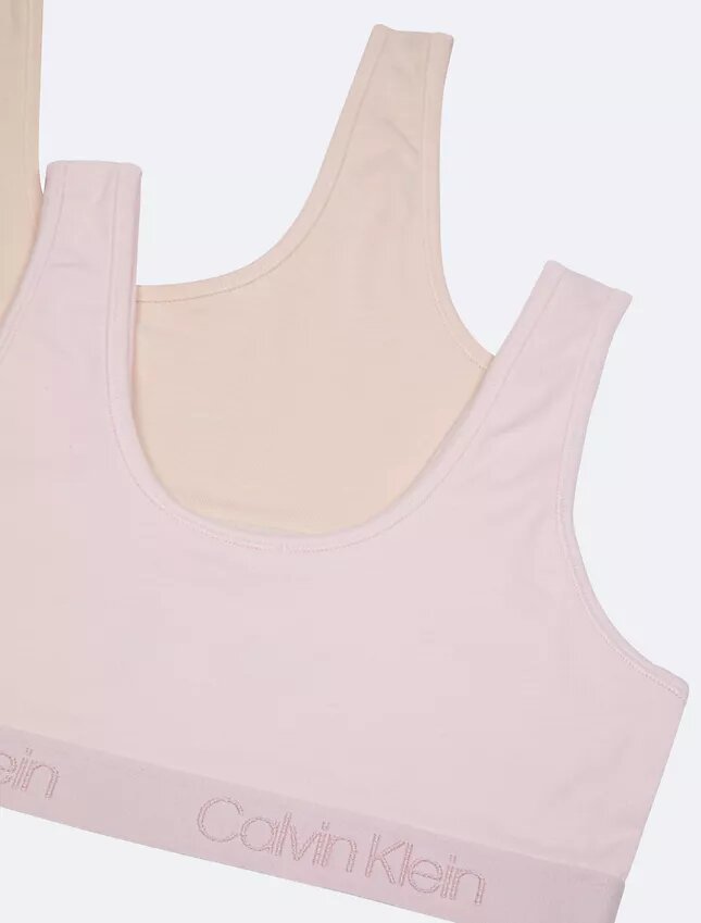 Bralette con banda de logotipo para niñas, paquete de 2 Bralette con banda de logotipo para niñas, paquete de 2