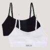 Bralette corta con logo y tejido acanalado, paquete de 2 Bralette corta con logo y tejido acanalado, paquete de 2