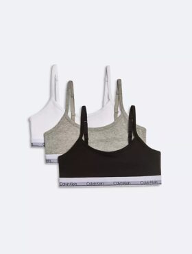 Bralette corto de Modern Cotton para niñas, paquete de 3 Bralette corto de Modern Cotton para niñas, paquete de 3