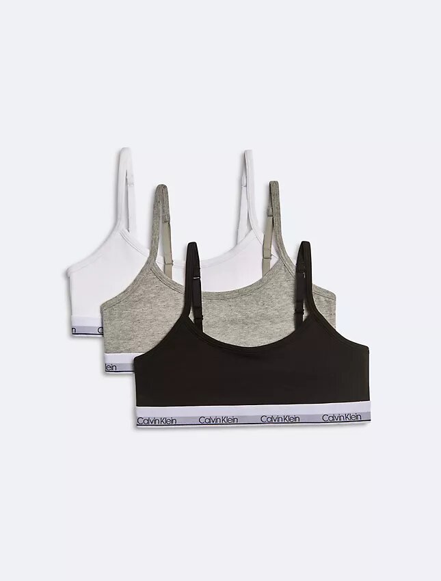 Bralette corto de Modern Cotton para niñas, paquete de 3 Bralette corto de Modern Cotton para niñas, paquete de 3