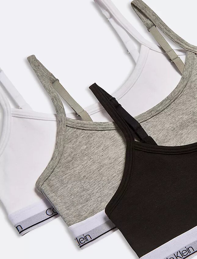 Bralette corto de Modern Cotton para niñas, paquete de 3 Bralette corto de Modern Cotton para niñas, paquete de 3