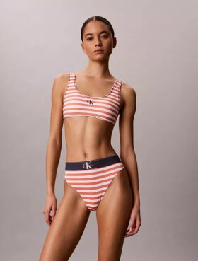 Bralette de baño con monograma gráfico