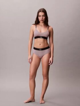 Bralette elástico de microfibra Unlined con Monogram gráfico
