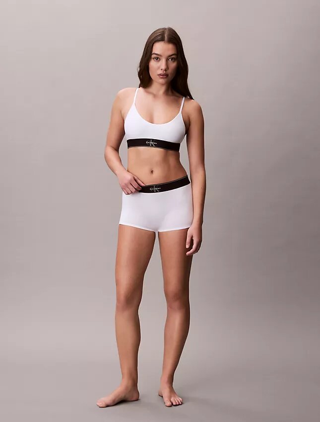 Bralette elástico de microfibra Unlined con Monogram gráfico Bralette elástico de microfibra Unlined con Monogram gráfico
