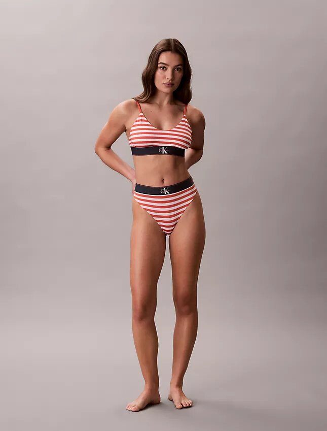 Bralette elástico de microfibra Unlined con Monogram gráfico Bralette elástico de microfibra Unlined con Monogram gráfico