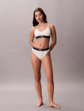 Bralette elástico de microfibra Unlined con Monogram gráfico