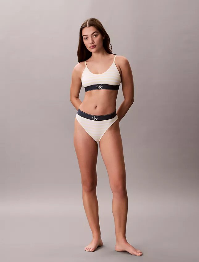 Bralette elástico de microfibra Unlined con Monogram gráfico Bralette elástico de microfibra Unlined con Monogram gráfico