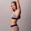 Bralette elástico de microfibra Unlined con Monogram gráfico Bralette elástico de microfibra Unlined con Monogram gráfico